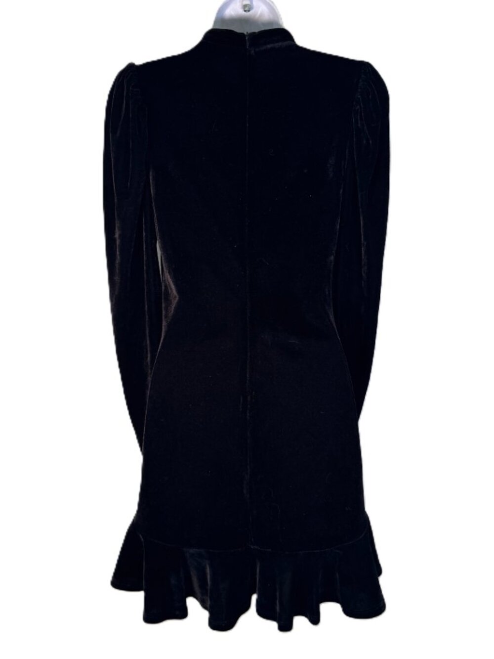 Pink Lily Black Velvet Bodycon Mini Dress Long Sleeve Mock Neck Goth Punk Small - Picture 9 of 13